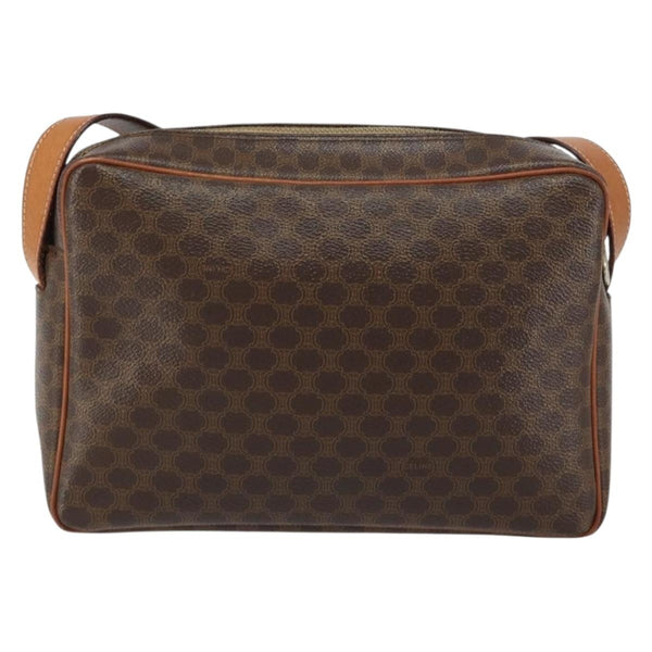 Celine Vintage Macadam Shoulder Bag Canvas and Leather