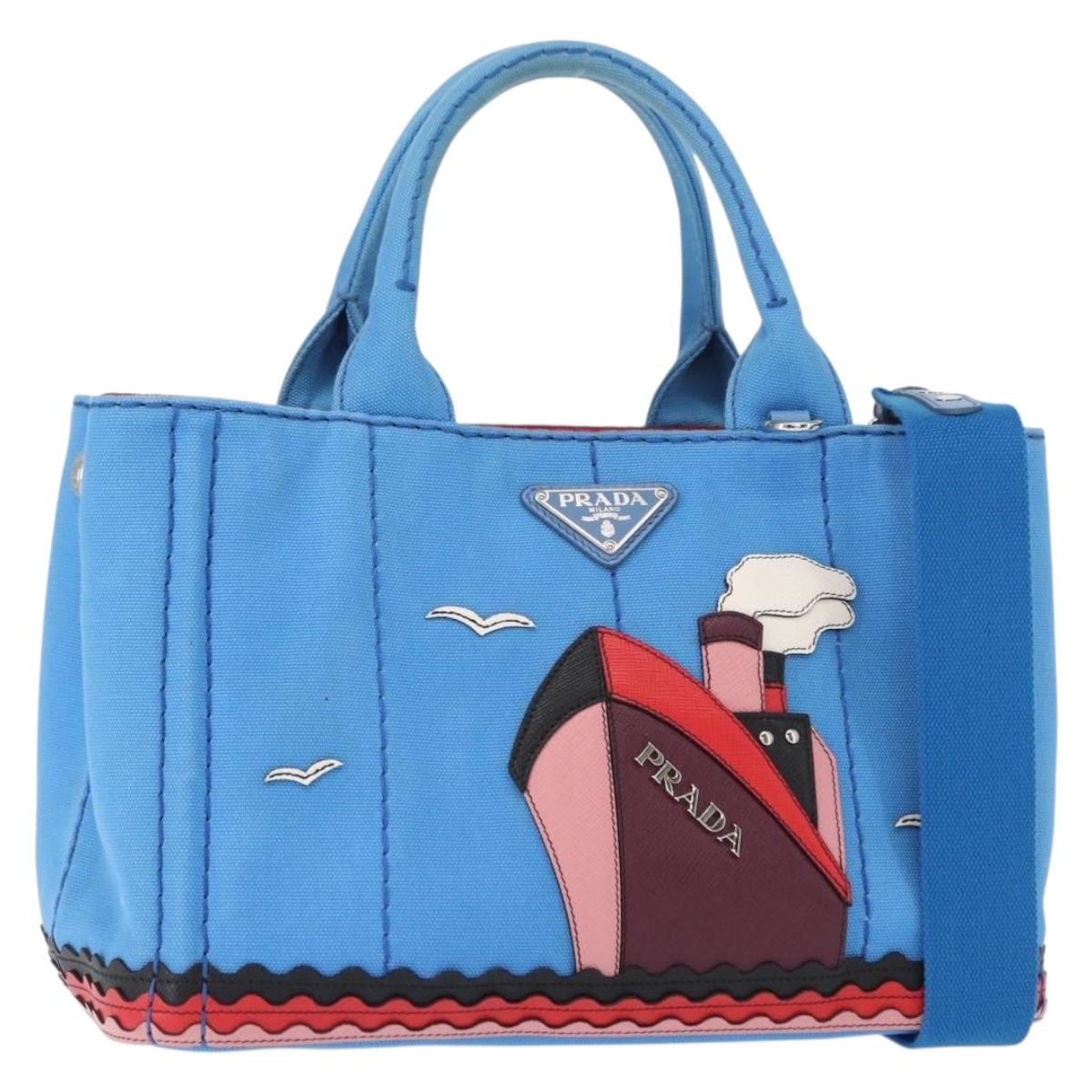 Prada Canapa Convertible Tote Canvas with Applique Mini - image 1