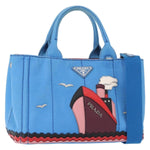 Prada Canapa Convertible Tote Canvas with Applique Mini - image 1