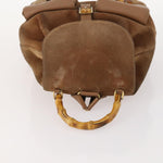 Gucci Vintage Bamboo Backpack Suede and Leather - image 13