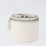 Chanel CC Round Vanity Case with Chain Quilted Lambskin Mini - image 3