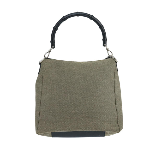 Gucci Vintage Bamboo Shoulder Bag Canvas