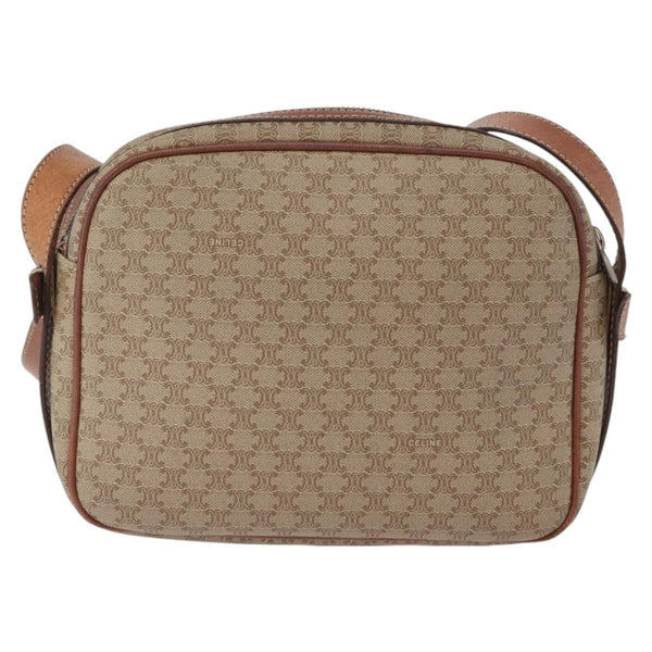 Celine Vintage Macadam Shoulder Bag Canvas and Leather