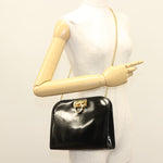Salvatore Ferragamo Vintage Gancini Chain Shoulder Bag Patent Leather - image 13