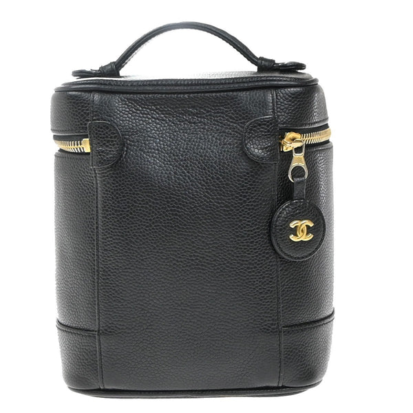Chanel Vintage Timeless Cosmetic Case Caviar Tall