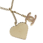 Chanel CC and Heart Pendant Necklace Metal - image 3