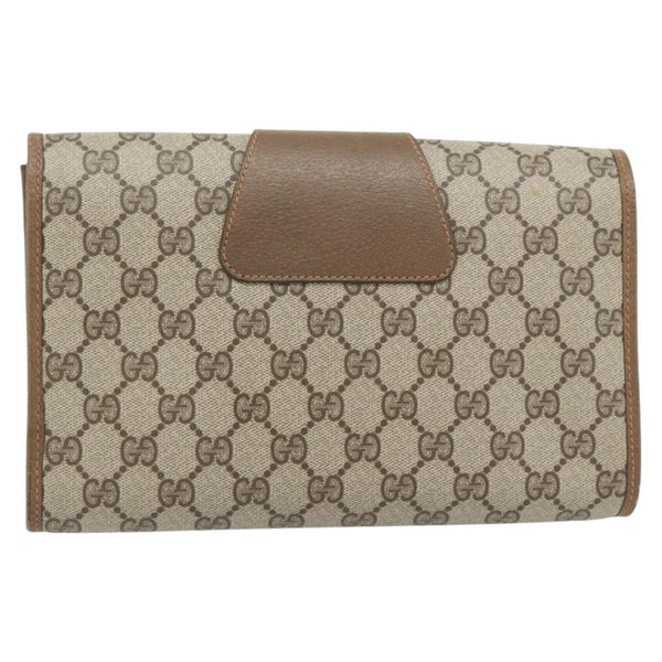 Gucci Vintage Web Flap Clutch GG Canvas