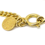 Celine Vintage Logo Circle Pendant Necklace Metal - image 4