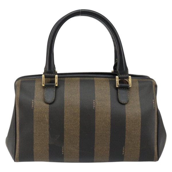 Fendi Vintage Pequin Boston Bag Coated Canvas Medium
