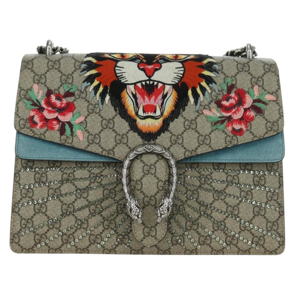 Gucci Zip Top Messenger Bag GG Coated Canvas Medium