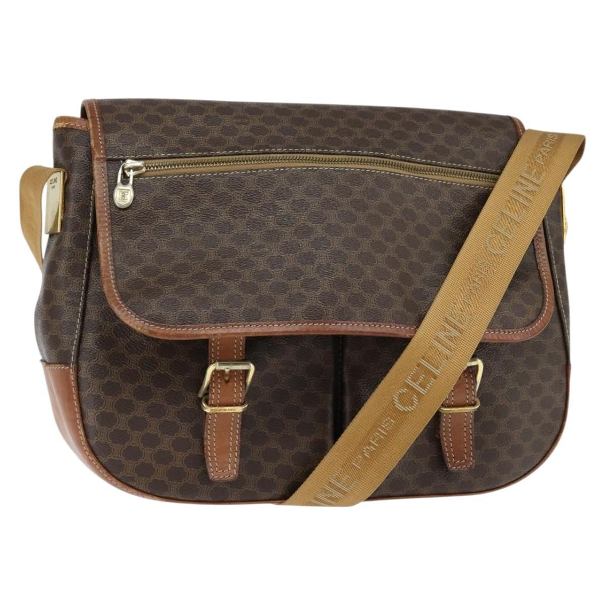 Celine Vintage Macadam Shoulder Bag Canvas and Leather - image 1