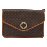 Celine Vintage Macadam Circle Logo Shoulder Bag Canvas and Leather - image 1