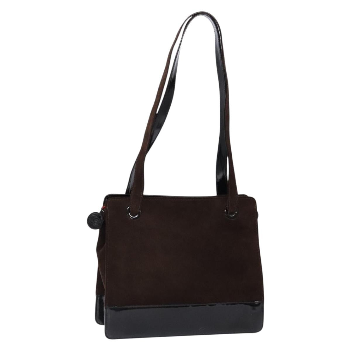 Chanel Vintage Logo Tote Suede Medium - image 1