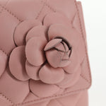 Chanel Vintage Camellia Flap Bag Quilted Lambskin Micro - image 14