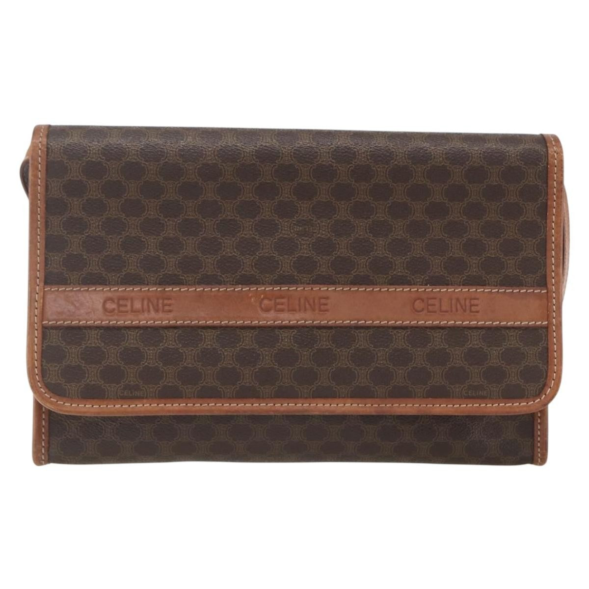 Celine Vintage Macadam Shoulder Bag Canvas and Leather - image 1