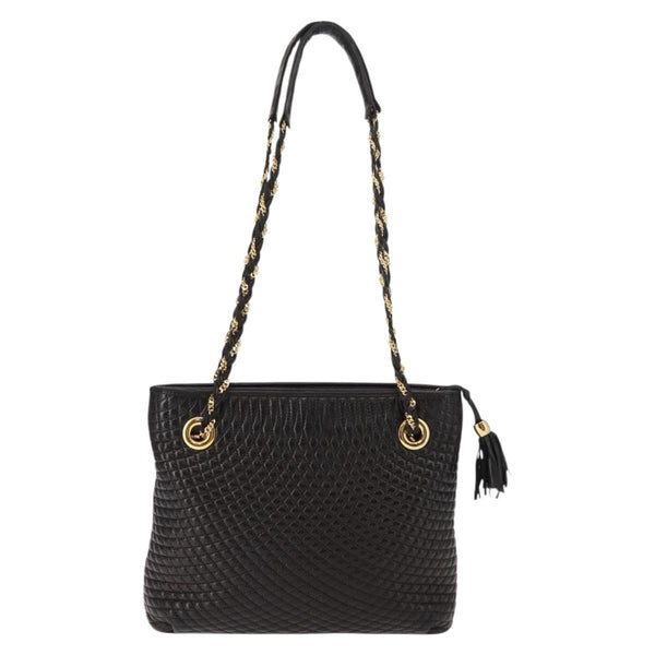Bally Vintage Chain Shoulder Bag Quilted Leather