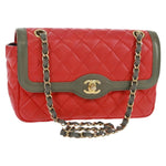 Chanel Two Tone Flap Bag Quilted Lambskin Small - image 18