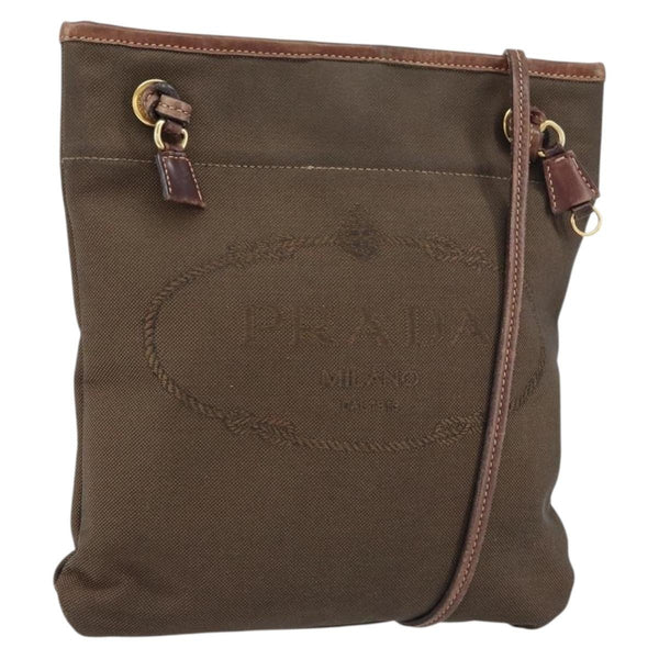 Prada Logo Flat Messenger Canvas Medium - image 1
