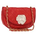 Chanel Camellia Rounded Clutch Satin and Leather - image 1