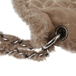 Chanel Vintage Embroidered CC Chain Tote Quilted Suede and Shearling - image 15