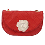 Chanel Camellia Rounded Clutch Satin and Leather - image 16