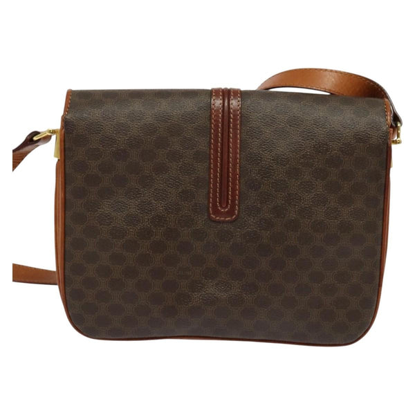 Celine Vintage Macadam Shoulder Bag Canvas and Leather