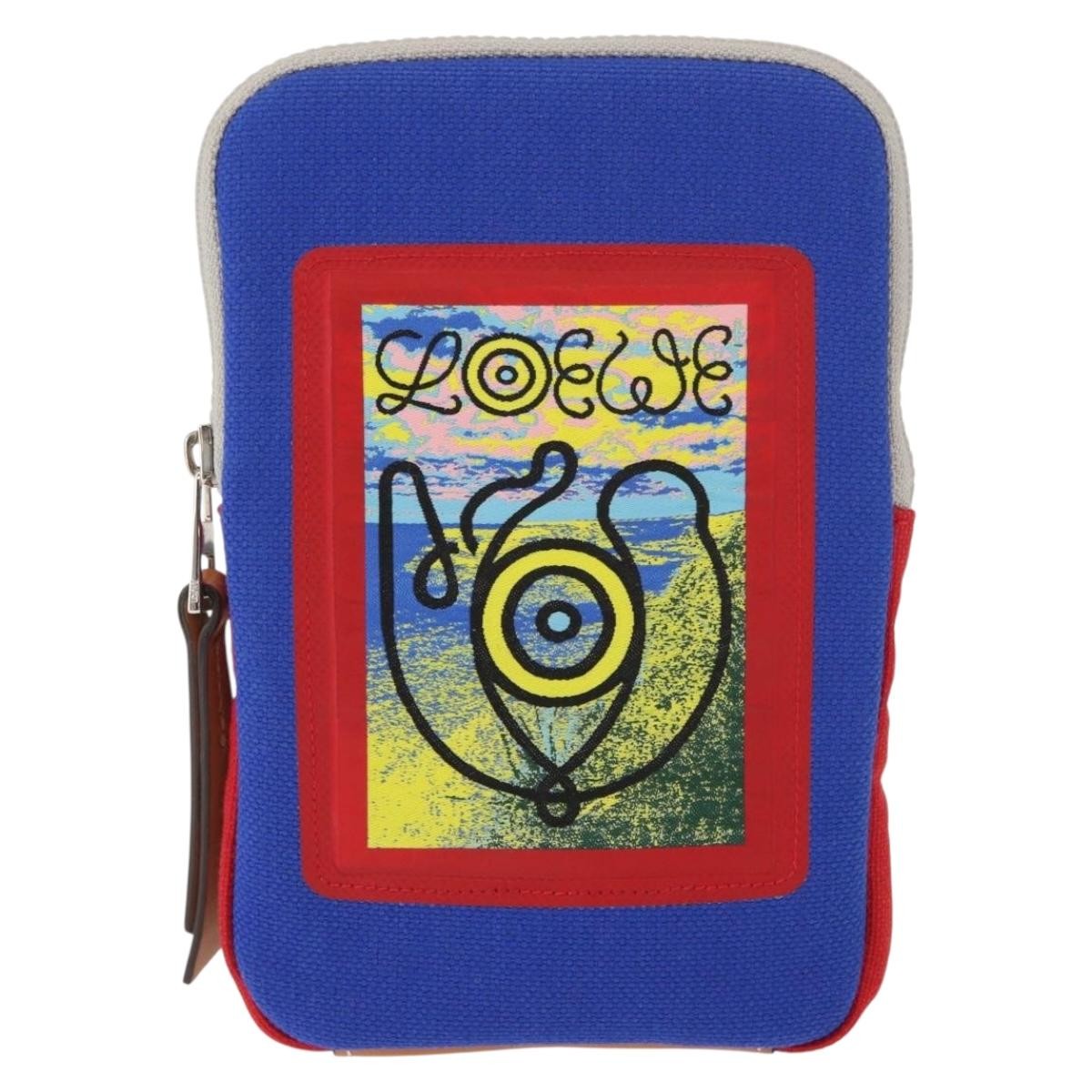 Loewe Eye/Loewe/Nature Zip Neck Pouch Canvas with Applique - image 1