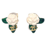 Chanel Vintage CC Camellia Clip-On Earrings Metal - image 1