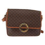 Celine Vintage Macadam Circle Logo Shoulder Bag Canvas and Leather - image 1