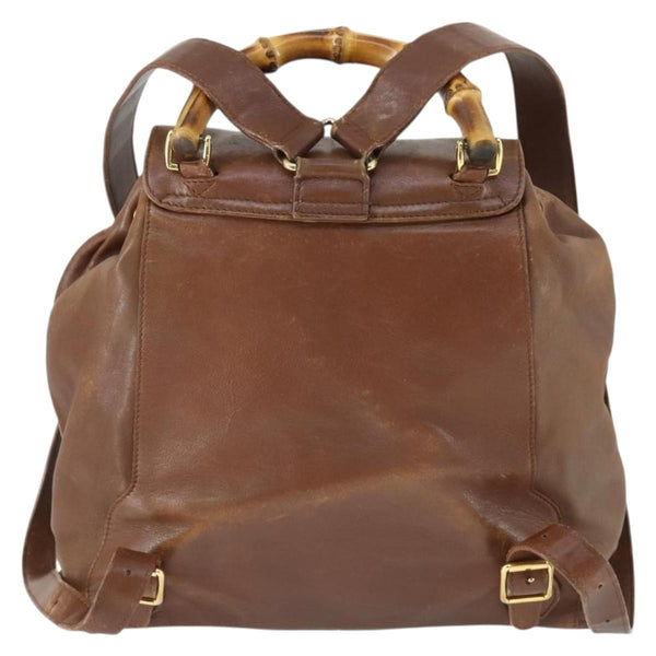 Gucci Vintage Bamboo Backpack Leather