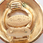 Chanel Vintage Round Clip-On Earrings Metal with Faux Pearl - image 5