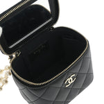 Chanel Vanity Case with Pearl Chain Quilted Lambskin Mini - image 3