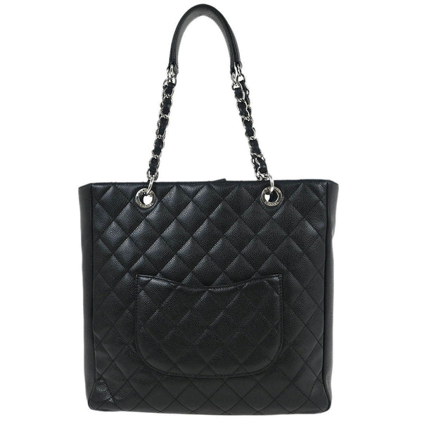 Chanel Petite Shopping Tote Quilted Caviar Large