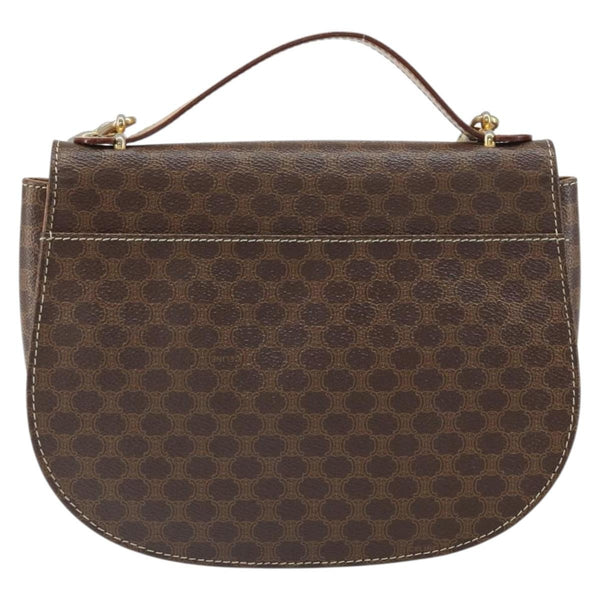 Celine Vintage Macadam Shoulder Bag Canvas and Leather