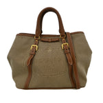 Prada Logo Convertible Tote Canvas with Leather Medium - image 1