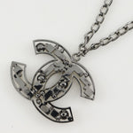 Chanel CC Pendant Necklace Metal with Crystals - image 2