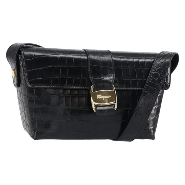 Salvatore Ferragamo Vala Shoulder Bag Embossed Leather - image 1