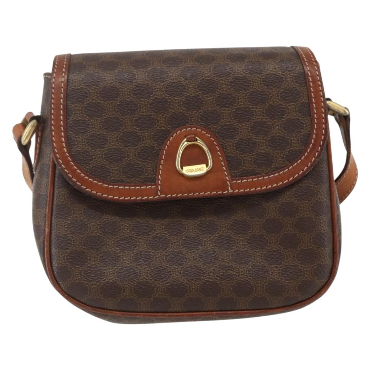 Celine Vintage Macadam Shoulder Bag Canvas and Leather - image 1
