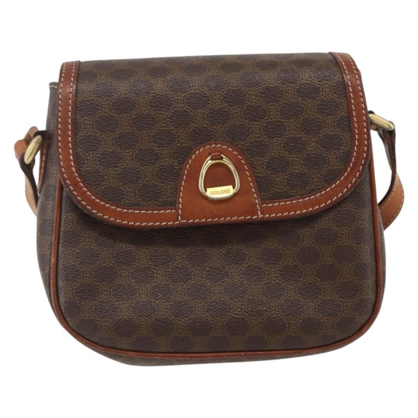 Celine Vintage Macadam Shoulder Bag Canvas and Leather - image 1
