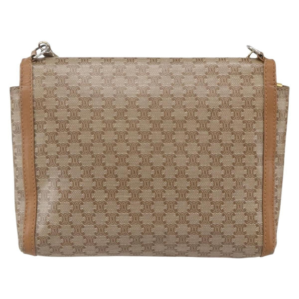 Celine Vintage Macadam Shoulder Bag Canvas and Leather