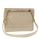 Chanel Vintage Slit Pocket Shoulder Bag Quilted Caviar Medium - image 1