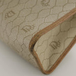 Christian Dior Vintage Honeycomb Zip Pouch Canvas and Leather - image 7