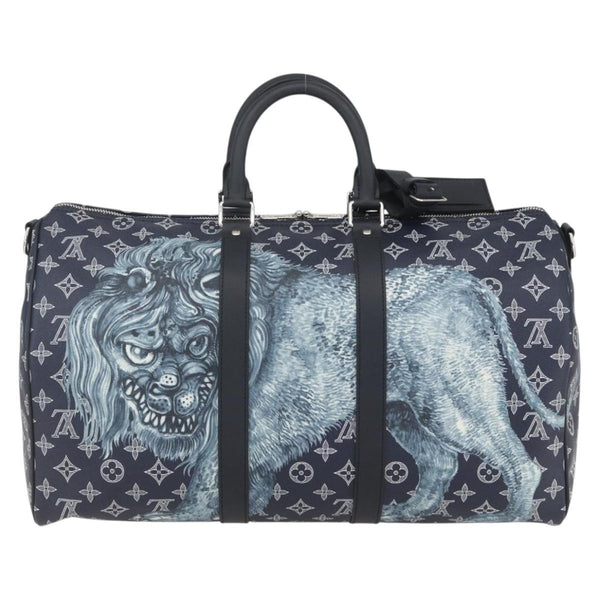 Louis Vuitton Keepall Bandouliere Bag Limited Edition Chapman Savane Monogram Canvas 45