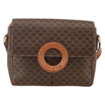 Celine Vintage Macadam Circle Logo Shoulder Bag Canvas and Leather - image 1