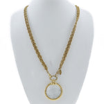 Chanel Vintage Double CC Pendant Necklace Metal - image 5