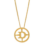 Christian Dior CD Round Pendant Necklace Metal - image 2