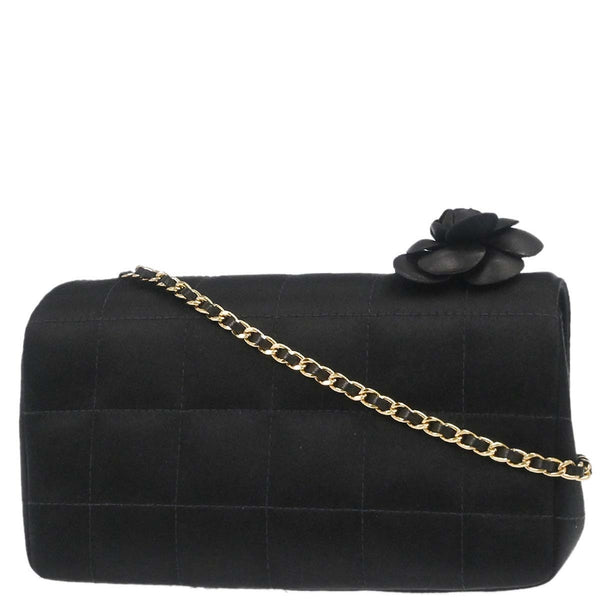 Chanel Chocolate Bar Flap Bag Quilted Satin Mini