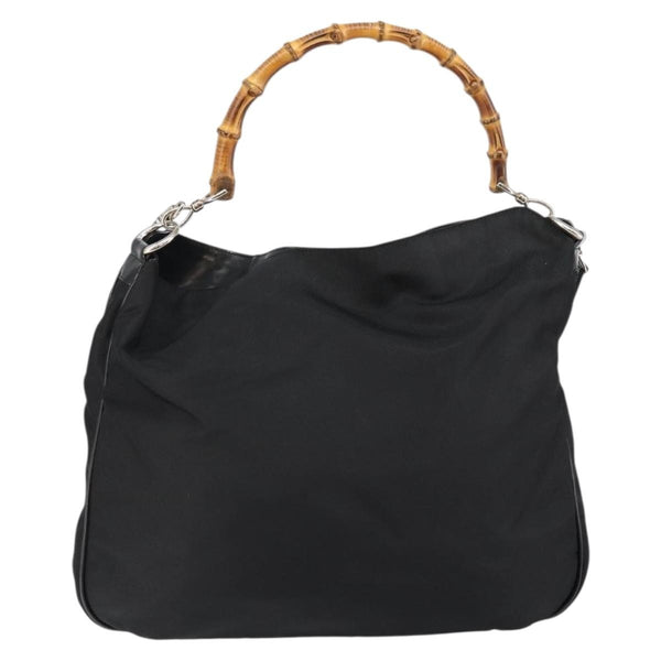 Gucci Vintage Bamboo Handle Open Hobo Nylon Medium