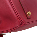 Hermes Birkin Handbag Red Courchevel with Gold Hardware 30 - image 7