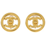 Chanel CC Round Earrings Metal - image 1